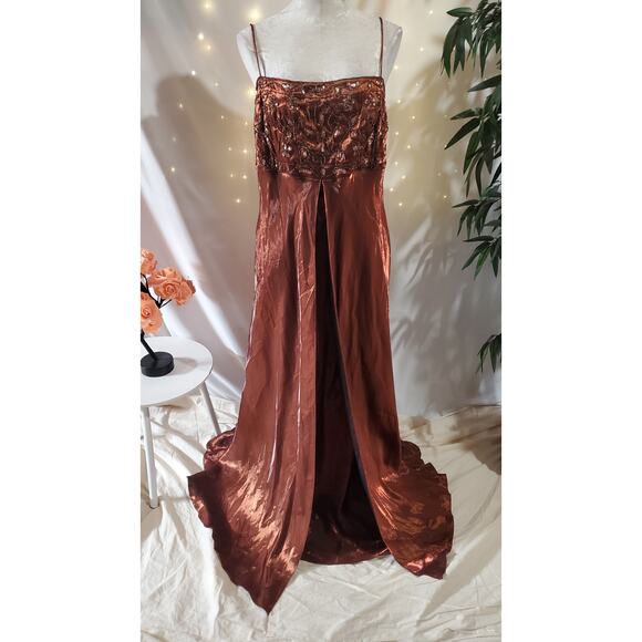Vtg Morgan and Co Split Empire Waist Gown Dress 22 Fairy Grunge Whimsigoth Prom - Picture 1 of 14